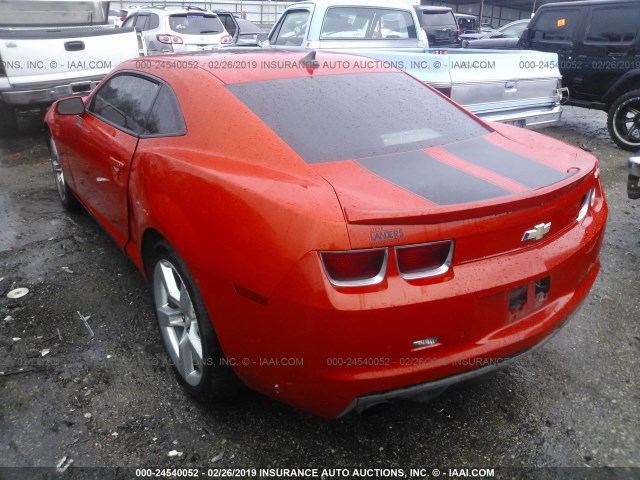 2G1FK1EJ7B9104580 - 2011 CHEVROLET CAMARO 2SS ORANGE photo 3