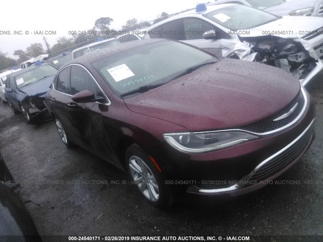 1C3CCCAB7GN180181 - 2016 CHRYSLER 200 LIMITED MAROON photo 1