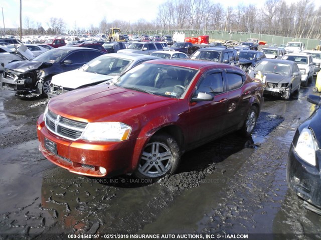 1B3LC56K48N190766 - 2008 DODGE AVENGER SXT ORANGE photo 2