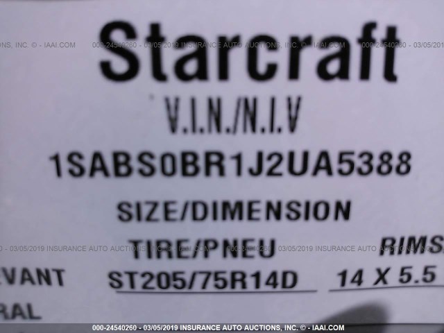 1SABS0BR1J2UA5388 - 2018 STARCRAFT LNCH309QK  GRAY photo 9