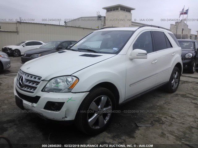 4JGBB8GBXBA665084 - 2011 MERCEDES-BENZ ML 350 4MATIC WHITE photo 2