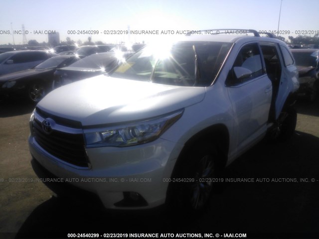 5TDZKRFH5GS180439 - 2016 TOYOTA HIGHLANDER LE/LE PLUS WHITE photo 2