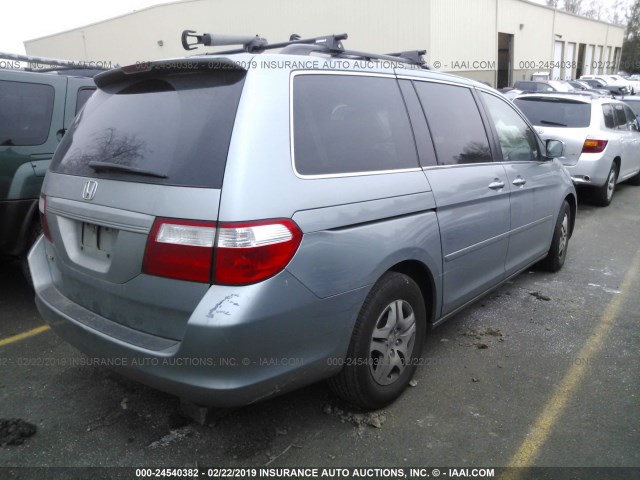 5FNRL38607B005736 - 2007 HONDA ODYSSEY EXL BLUE photo 4