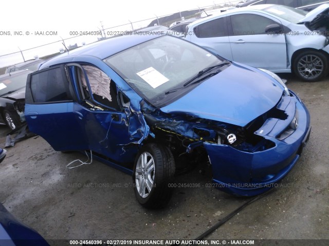 JHMGD38698S032716 - 2008 HONDA FIT SPORT BLUE photo 1