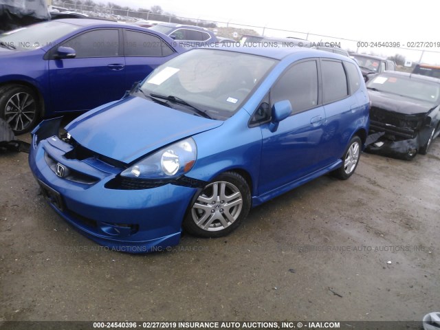 JHMGD38698S032716 - 2008 HONDA FIT SPORT BLUE photo 2