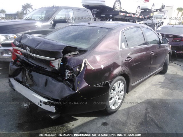 4T1BK3DB0BU378715 - 2011 TOYOTA AVALON LIMITED BURGUNDY photo 4