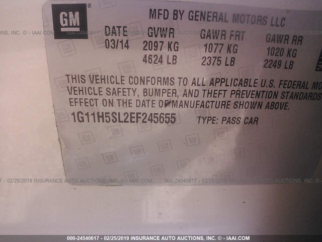 1G11H5SL2EF245655 - 2014 CHEVROLET MALIBU LTZ SILVER photo 9