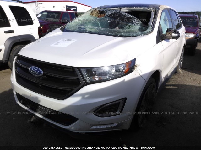 2FMPK4AP5GBB72766 - 2016 FORD EDGE SPORT WHITE photo 2