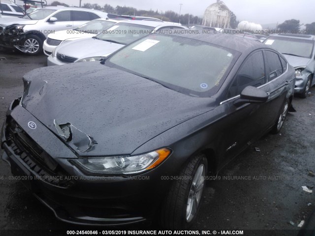 3FA6P0LU1JR111037 - 2018 FORD FUSION SE HYBRID GRAY photo 2