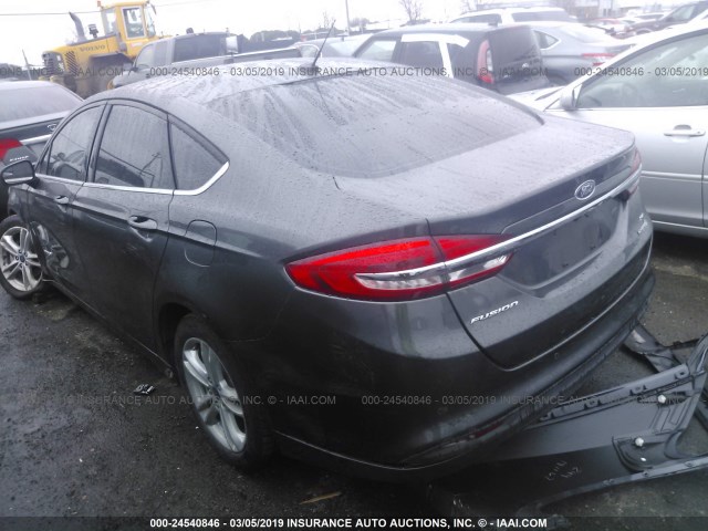 3FA6P0LU1JR111037 - 2018 FORD FUSION SE HYBRID GRAY photo 3