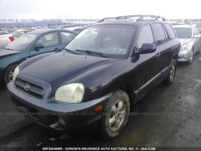 KM8SC73D15U986643 - 2005 HYUNDAI SANTA FE GLS/LX BLUE photo 2