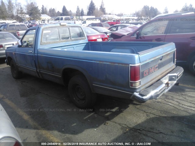 1GTCS14ZXJ2535915 - 1988 GMC S TRUCK S15 BLUE photo 3