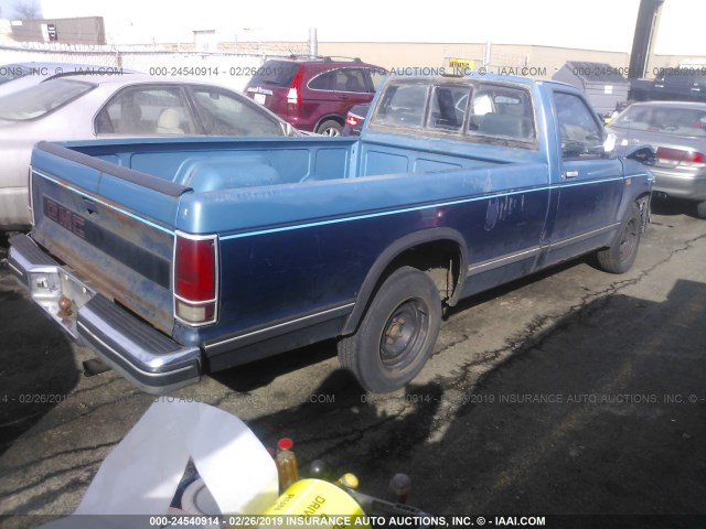 1GTCS14ZXJ2535915 - 1988 GMC S TRUCK S15 BLUE photo 4