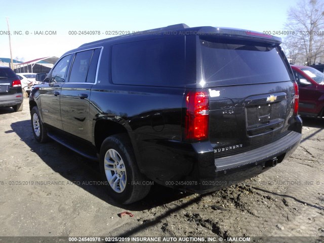 1GNSCHKC6HR245146 - 2017 CHEVROLET SUBURBAN C1500 LT BLACK photo 3