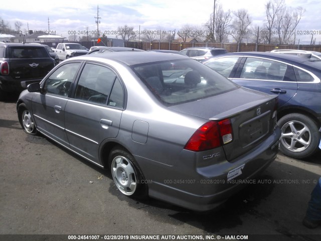 JHMES96645S018253 - 2005 HONDA CIVIC HYBRID GRAY photo 3