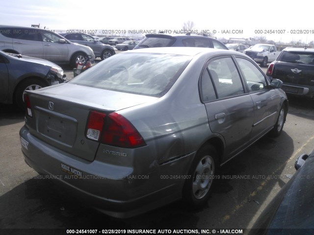 JHMES96645S018253 - 2005 HONDA CIVIC HYBRID GRAY photo 4