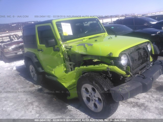 1C4AJWAG6DL509241 - 2013 JEEP WRANGLER SPORT GREEN photo 1