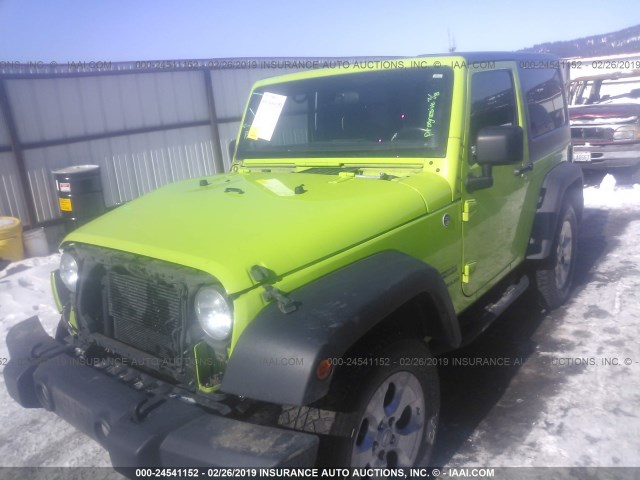 1C4AJWAG6DL509241 - 2013 JEEP WRANGLER SPORT GREEN photo 2