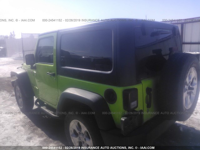 1C4AJWAG6DL509241 - 2013 JEEP WRANGLER SPORT GREEN photo 3