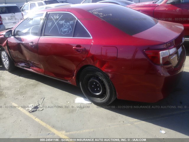 4T4BF1FK5CR190141 - 2012 TOYOTA CAMRY SE/LE/XLE 红色 照片 3