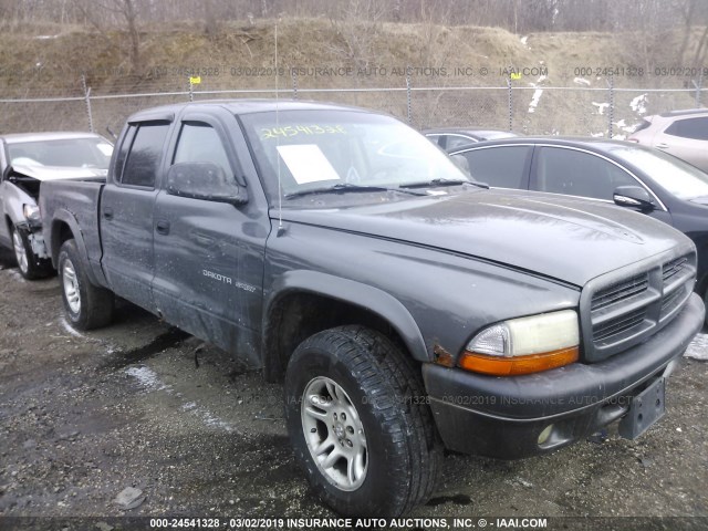 1B7HG38N62S659403 - 2002 DODGE DAKOTA QUAD SPORT/QUAD R/T BLACK photo 1