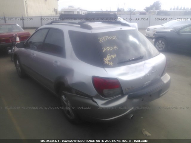 JF1GG68532H813775 - 2002 SUBARU IMPREZA OUTBACK SPORT SILVER photo 3