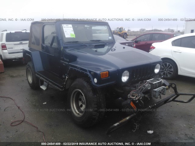 1J4FA49S31P374205 - 2001 JEEP WRANGLER / TJ SPORT BLUE photo 1