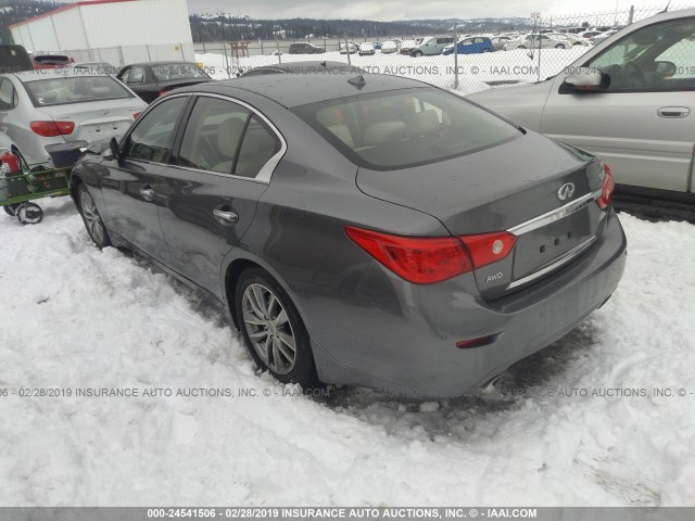 JN1CV7AR0HM680896 - 2017 INFINITI Q50 PREMIUM GRAY photo 3