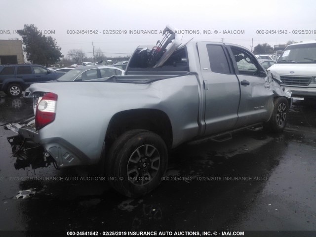 5TFUY5F1XEX370992 - 2014 TOYOTA TUNDRA DOUBLE CAB SR/SR5 SILVER photo 4