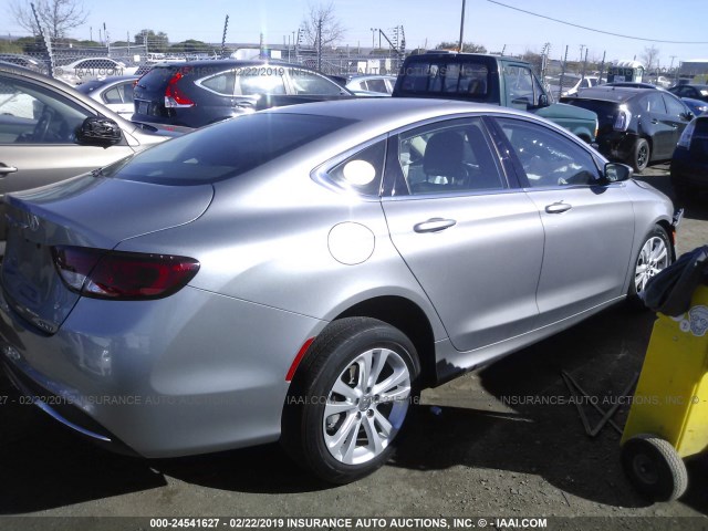 1C3CCCAB2GN109034 - 2016 CHRYSLER 200 LIMITED SILVER photo 4