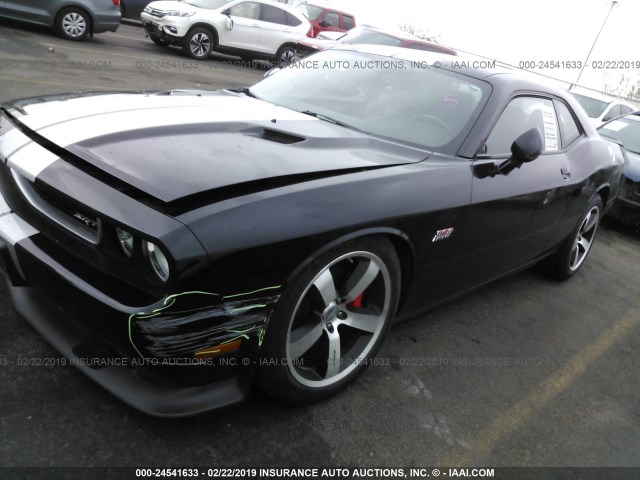 2C3CDYCJ2CH162236 - 2012 DODGE CHALLENGER SRT-8 BLACK photo 2