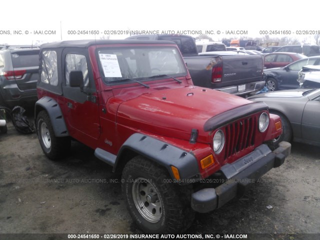 1J4FA29P31P332021 - 2001 JEEP WRANGLER / TJ SE RED photo 1