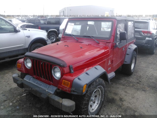 1J4FA29P31P332021 - 2001 JEEP WRANGLER / TJ SE RED photo 2