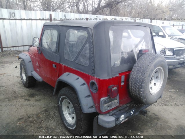 1J4FA29P31P332021 - 2001 JEEP WRANGLER / TJ SE RED photo 3