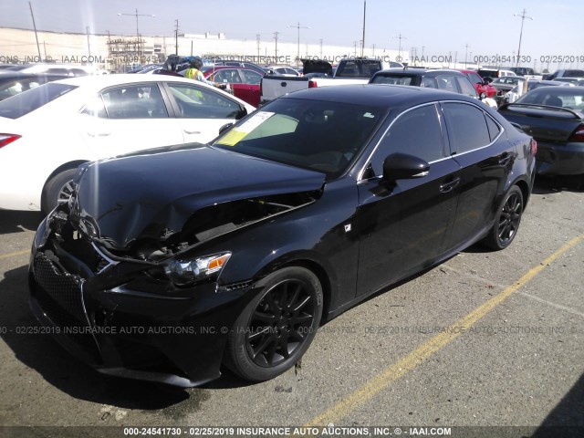 JTHBF1D26E5037202 - 2014 LEXUS IS 250 BLACK photo 2