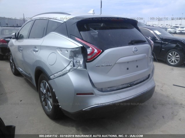 5N1AZ2MG8HN147500 - 2017 NISSAN MURANO S/SL/SV/PLATINUM SILVER photo 3