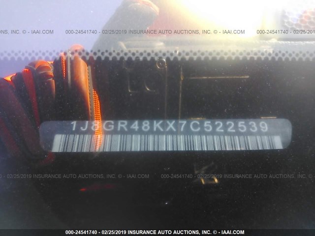 1J8GR48KX7C522539 - 2007 JEEP GRAND CHEROKEE LAREDO/COLUMBIA/FREEDOM 栗色 照片 9