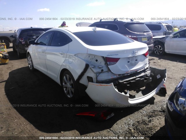 5NPDH4AE7BH018139 - 2011 HYUNDAI ELANTRA GLS/LIMITED WHITE photo 3