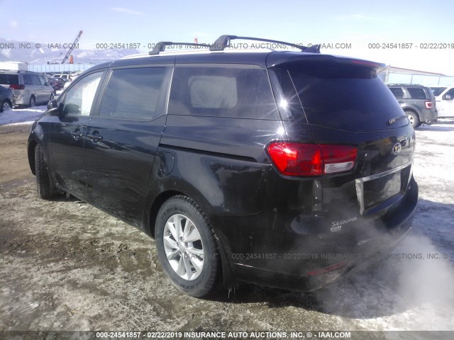 KNDMB5C16G6182064 - 2016 KIA SEDONA LX BLACK photo 3