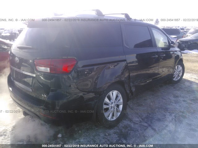 KNDMB5C16G6182064 - 2016 KIA SEDONA LX BLACK photo 4