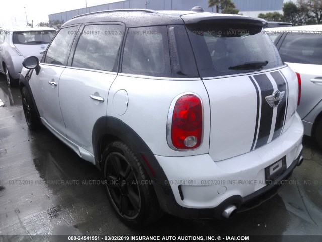 WMWZC3C59BWH97971 - 2011 MINI COOPER S COUNTRYMAN WHITE photo 3