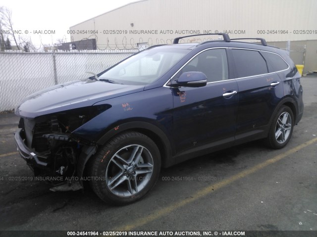 KM8SRDHF7HU239155 - 2017 HYUNDAI SANTA FE SE/LIMITED BLUE photo 2