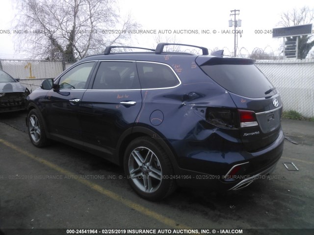 KM8SRDHF7HU239155 - 2017 HYUNDAI SANTA FE SE/LIMITED BLUE photo 3