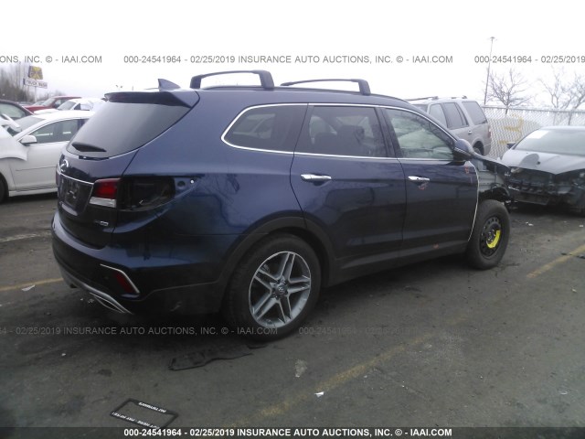 KM8SRDHF7HU239155 - 2017 HYUNDAI SANTA FE SE/LIMITED BLUE photo 4