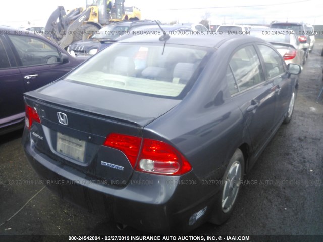 JHMFA36267S004830 - 2007 HONDA CIVIC HYBRID BLUE photo 4