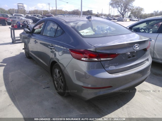 5NPD84LF0JH257505 - 2018 HYUNDAI ELANTRA SEL/VALUE/LIMITED GRAY photo 3