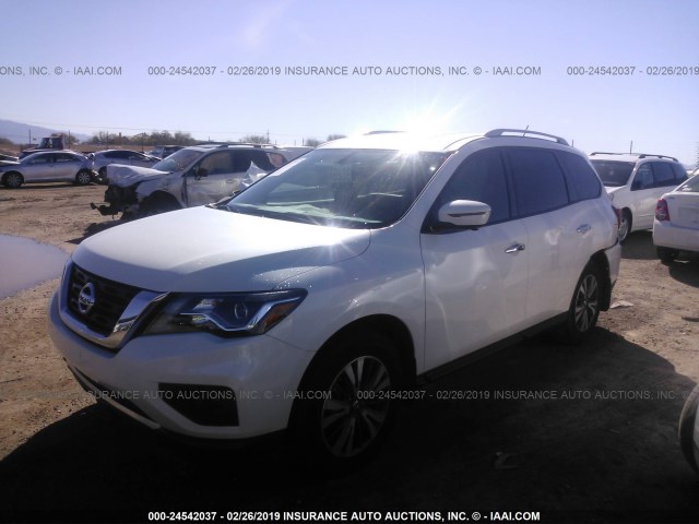 5N1DR2MN3HC907243 - 2017 NISSAN PATHFINDER S/SV/SL/PLATINUM WHITE photo 2