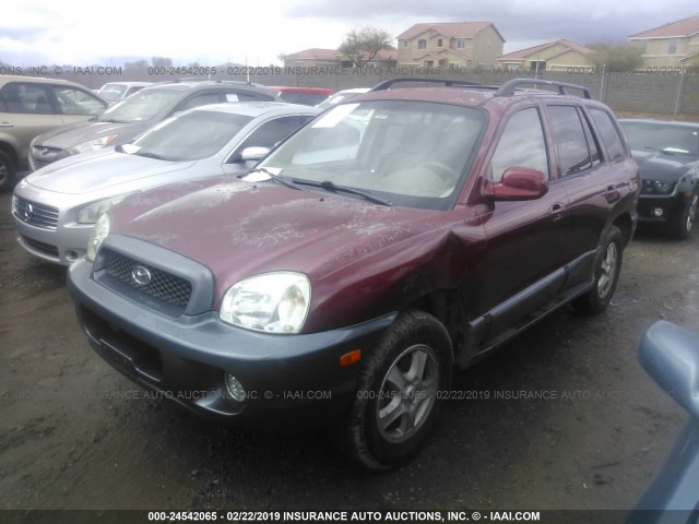 KM8SC13D04U603318 - 2004 HYUNDAI SANTA FE GLS/LX BURGUNDY photo 2