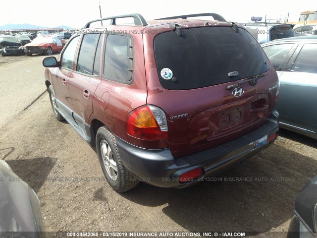 KM8SC13D04U603318 - 2004 HYUNDAI SANTA FE GLS/LX BURGUNDY photo 3