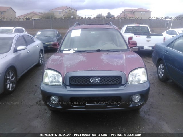 KM8SC13D04U603318 - 2004 HYUNDAI SANTA FE GLS/LX BURGUNDY photo 6